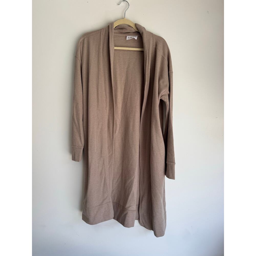 Olive and Oak Tan Long Line Cardigan - Picture 2 of 6